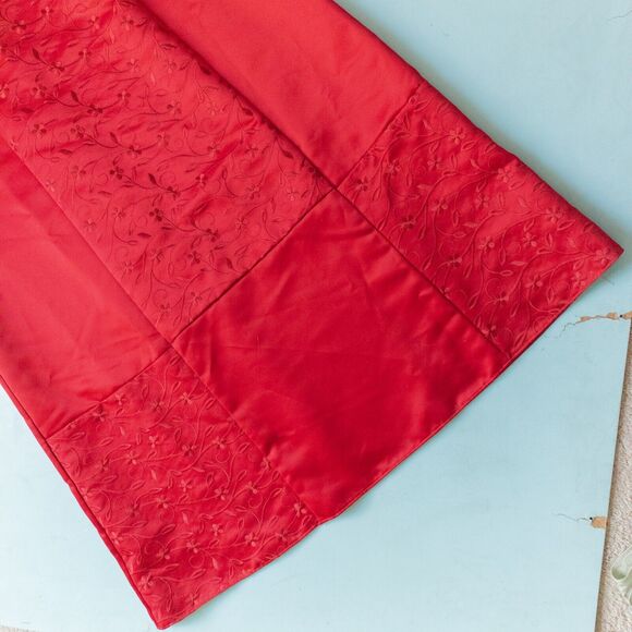 Scott McCLintock Vintage Y2K Red Floral Embroidered A-Line Formal Dress Size 16 - Picture 2 of 8